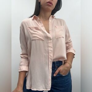 Pendleton 90's Light Pink 100% Silk Lightweight Oversized Long Sleeve Shirt M